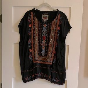 Johnny Was silk embroidered tunic